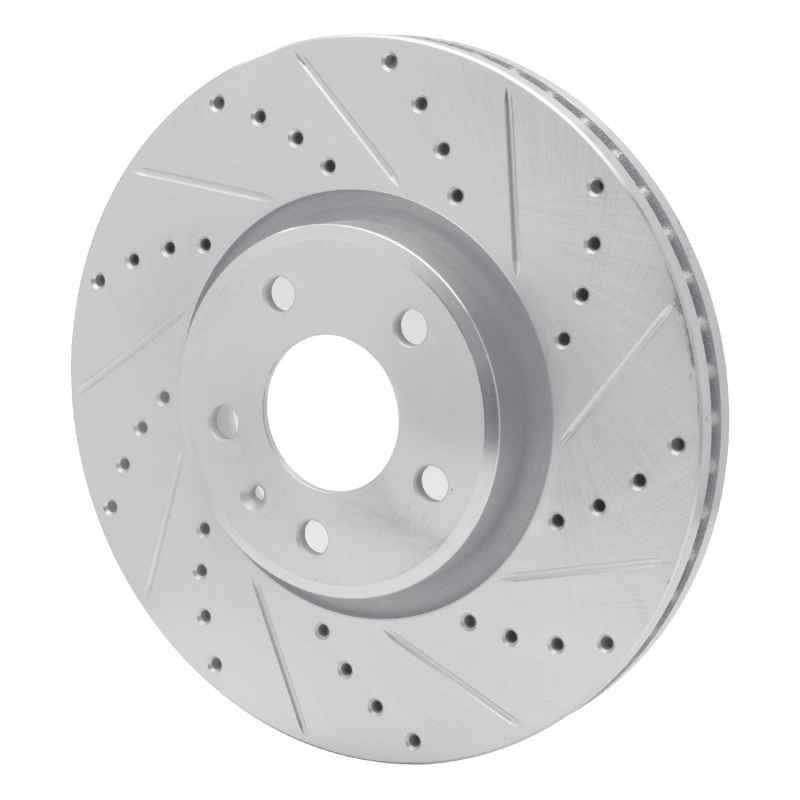 Audi A5 Brake Rotor (1) - Front Right - R1 Concepts - Drilled & Slotted - Silver - `11-`17